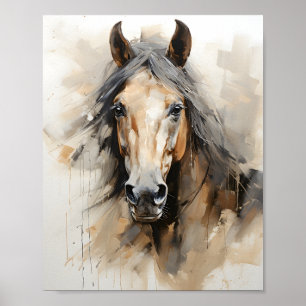 Vintage Horse Illustration Watercolor Animal Art Poster