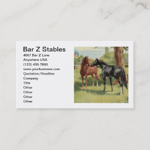 Vintage Horse Image Equestrian Riding Stables Business Card