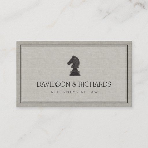Customizable Vintage Horse Knight Chess Piece Attorney, Lawyer Business Card