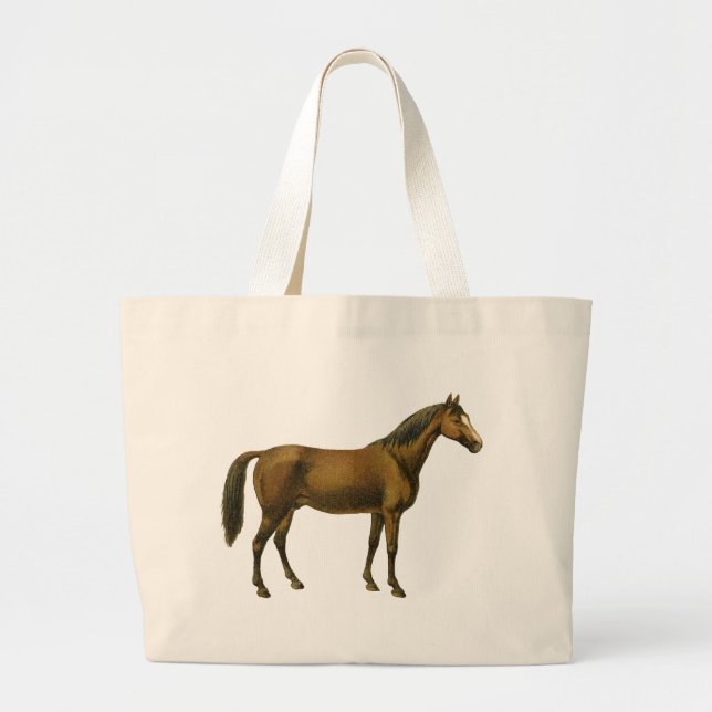 Vintage Horse Large Tote Bag (Front)