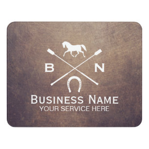 Vintage Horse Logo Horseback Riding Equestrian Door Sign