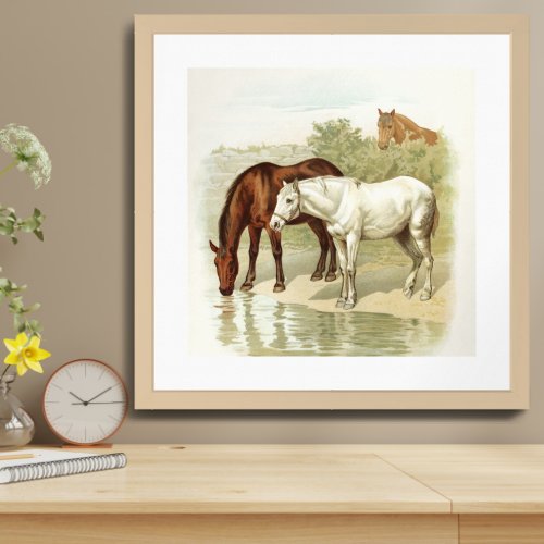Vintage Horse Lovers Art Framed Art