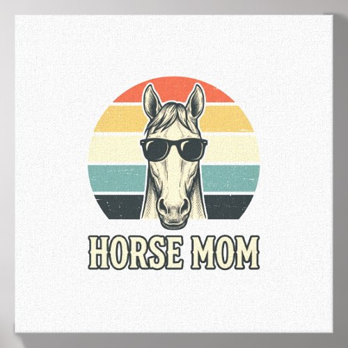 Vintage Horse Mom Engraving Sunglasses Design Canvas Photo Tile