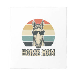 Vintage Horse Mom Engraving Sunglasses Design Notepad