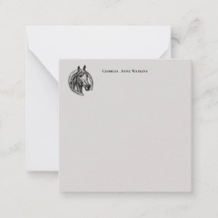 Vintage Horse Monogrammed Note Card