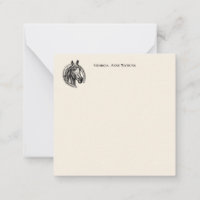 Vintage Horse Monogrammed Note Card