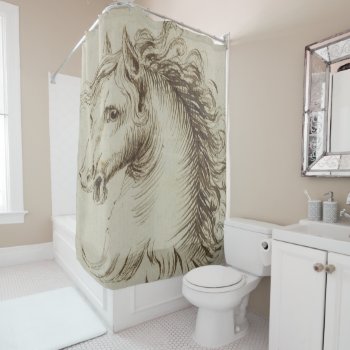 Vintage Horse Picture V 1 Shower Curtain by Strangeart2015 at Zazzle