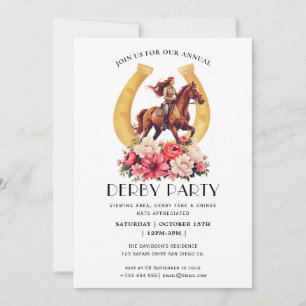 Vintage Horse Race Jockey Derby Party Invitation