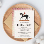 Vintage Horse Race Jockey Derby Party Invitation<br><div class="desc">Vintage Horse Race Derby Party Jockey Invitation Template with a vintage illustration of a horse with its jockey, striped pattern on the back. All text elements can be changed so this design can be used for other events too: classy equestrian wedding invitation, derby party birthday invitations, barn opening and more....</div>