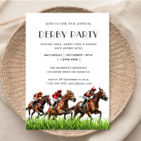 Vintage Horse Race Jockey Derby Party Invitation