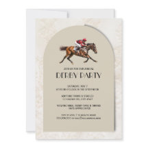 Vintage Horse Race Jockey Derby Party Invitation