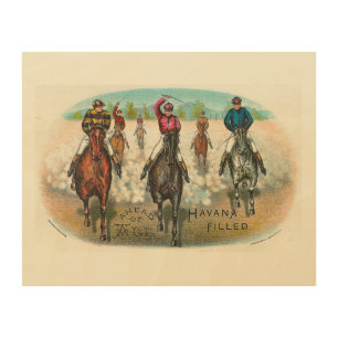 Vintage Horse Racing Ahead Of All Wood Wall Art