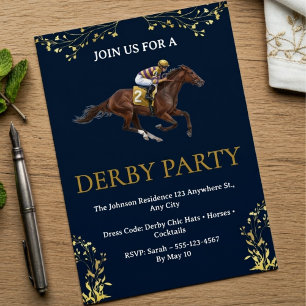 Vintage Horse Racing Derby Party Invitation 