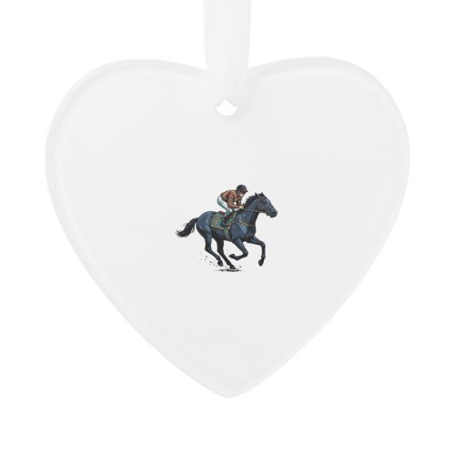 Vintage Horse Racing Jockey Vector Design_1 Ornament