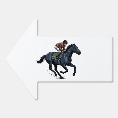 Vintage Horse Racing Jockey Vector Design_1 Sign