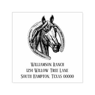 Vintage Horse Return Address Self-inking Stamp