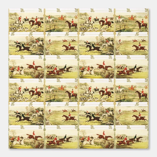 Vintage Horse Riders and Hounds Hunting Wallpaper (Front)