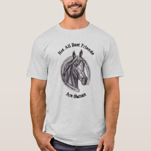 Vintage Horse Sketch Barn Animal Best Friends T-Shirt