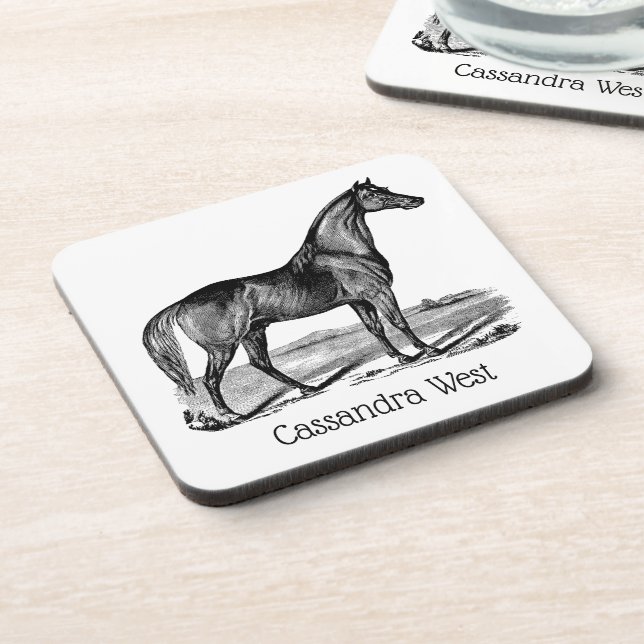 Vintage Horse Standing Beverage Coaster (Left Side)