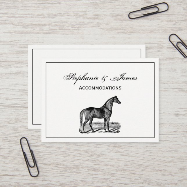 Vintage Horse Standing Business Card (Front/Back In Situ)
