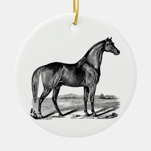 Vintage Horse Standing Ceramic Ornament