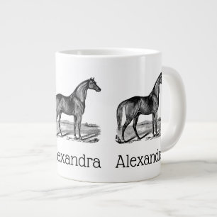 Vintage Horse Standing Giant Coffee Mug
