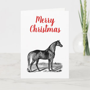 Vintage Horse Standing Holiday Card