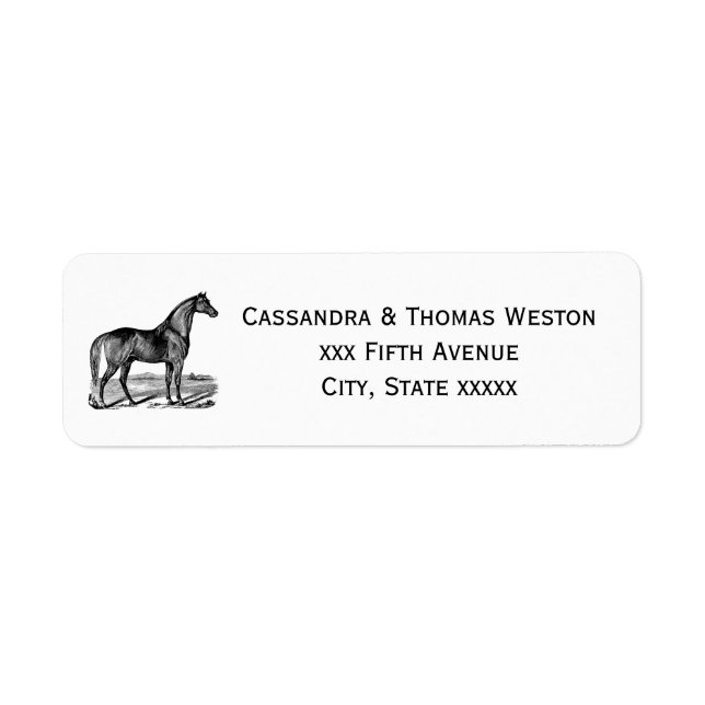 Vintage Horse Standing Label (Front)