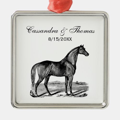 Vintage Horse Standing Metal Ornament