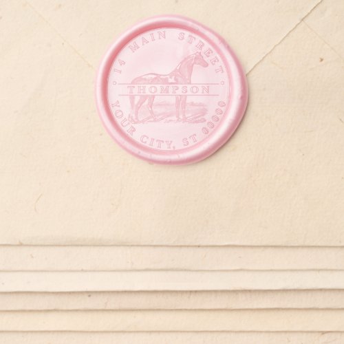 Vintage Horse Standing Name Return Address Wax Seal Sticker
