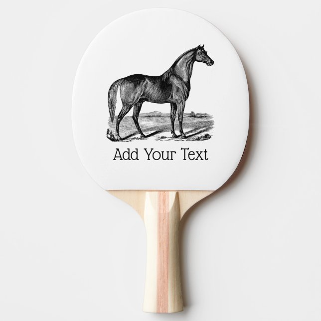 Vintage Horse Standing Ping Pong Paddle (Front)