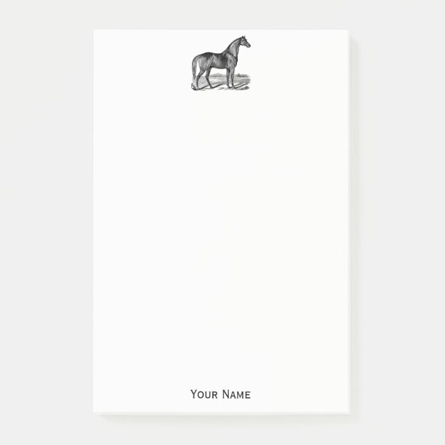 Vintage Horse Standing Post-it Notes (Front)