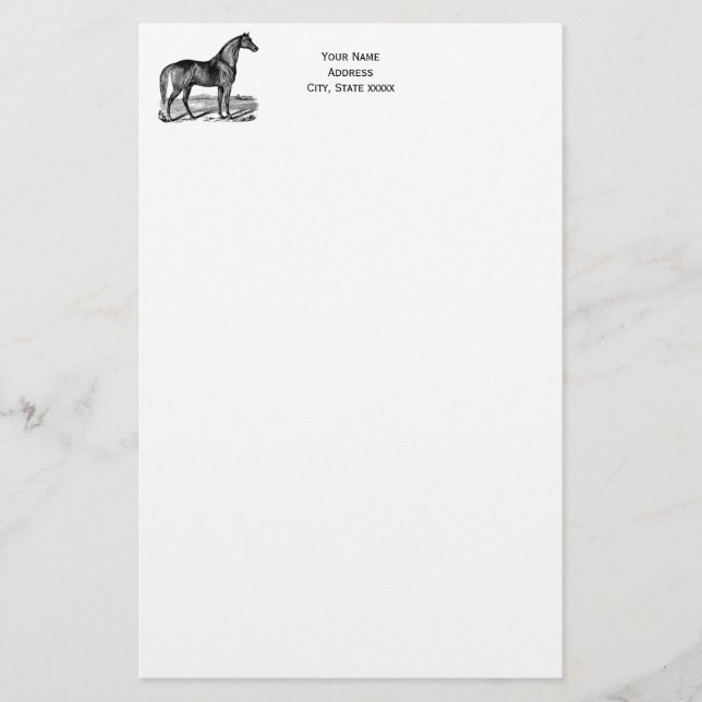 Vintage Horse Standing Stationery (Front)