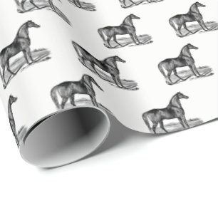Vintage Horse Standing Wrapping Paper