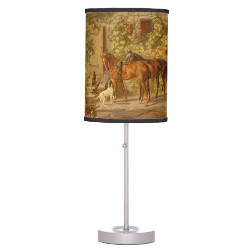 Vintage Horses at the Porch Albrecht Adam Table Lamp