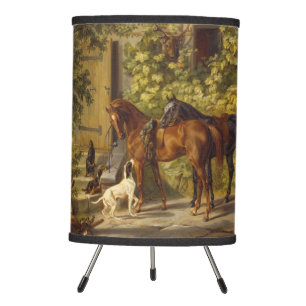 Vintage Horses at the Porch Albrecht Adam Tripod Lamp