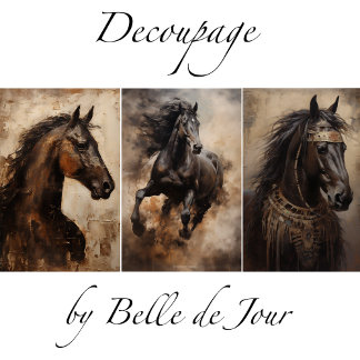 Vintage Horses Decoupage Wrapping Paper