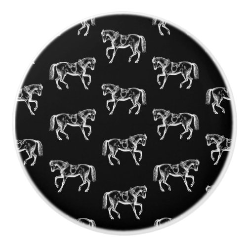 Vintage Horses Design Antique Horse Illustrations Ceramic Knob