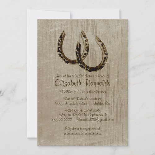 Vintage Horseshoes Bridal Shower Invitations