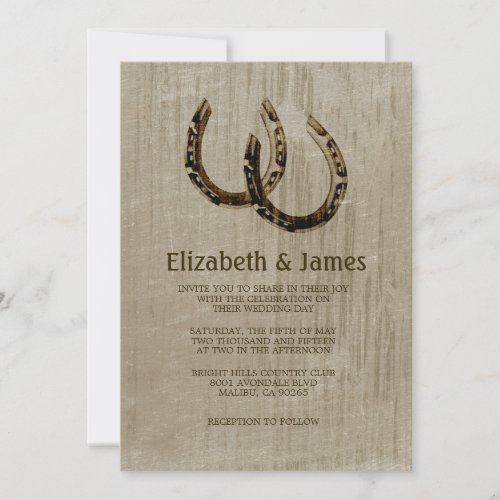 Vintage Horseshoes Wedding Invitations
