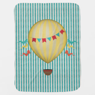 Vintage Hot Air Ballon Receiving Blanket