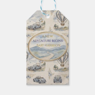 Vintage Hot Air Balloon Baby Shower Favor Gift Tags