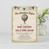 Vintage Hot Air Balloon Baby Shower Invitation (Standing Front)