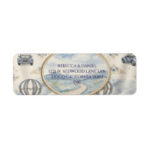 Vintage Hot Air Balloon Baby Shower Return Address