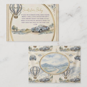 Vintage Hot Air Balloon Books for Baby Shower Note Card
