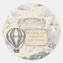Vintage Hot Air Balloon Boy Baby Shower