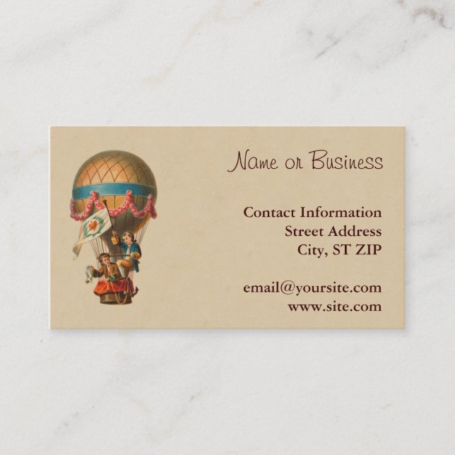 Vintage Hot Air Balloon Business Card (Front)