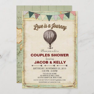 Vintage Hot Air Balloon Couples Shower Invitation
