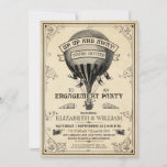 Vintage Hot Air Balloon Engagement Party Invite at Zazzle