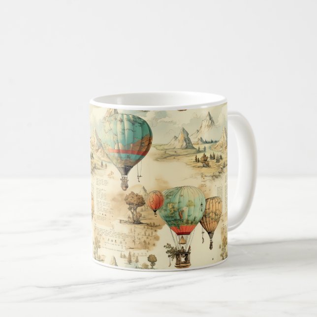 Vintage Hot Air Balloon in a Serene Landscape (10) Coffee Mug (Front Right)